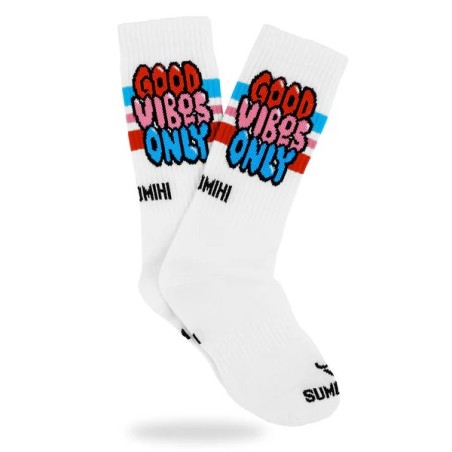SUMOMIHI Good Vibes Only Sock – Calzini Bianchi dal Mood Positivo.