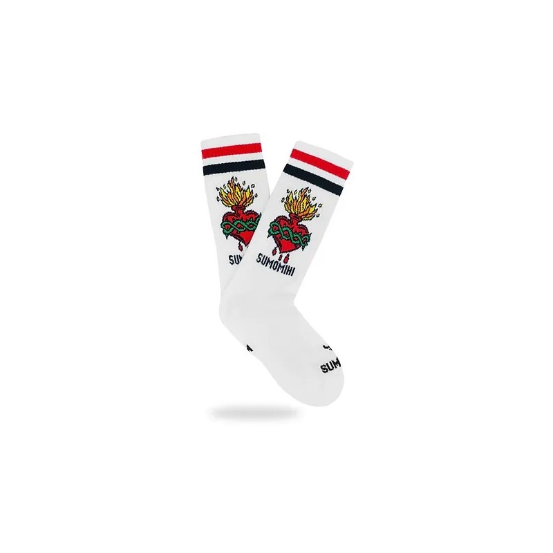SUMOMIHI Sacred Heart Sock – Calzini Bianchi con Sacro Cuore e Dettagli Rosso/Neri. SUMOMIHI Sacred Heart Sock – Calzini Bianchi con Sacro Cuore e Dettagli Rosso/Neri.
