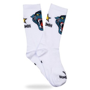 SUMOMIHI Black Panther Sock – Calzini Bianchi con Pantera Iconica.