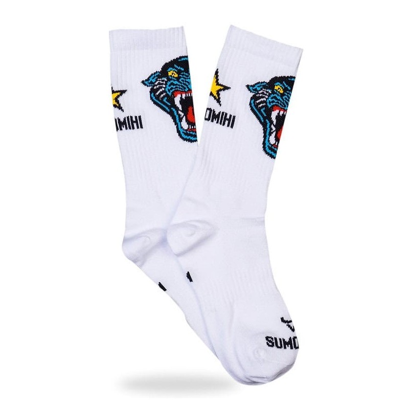 SUMOMIHI Black Panther Sock – Calzini Bianchi con Pantera Iconica. SUMOMIHI Black Panther Sock – Calzini Bianchi con Pantera Iconica.
