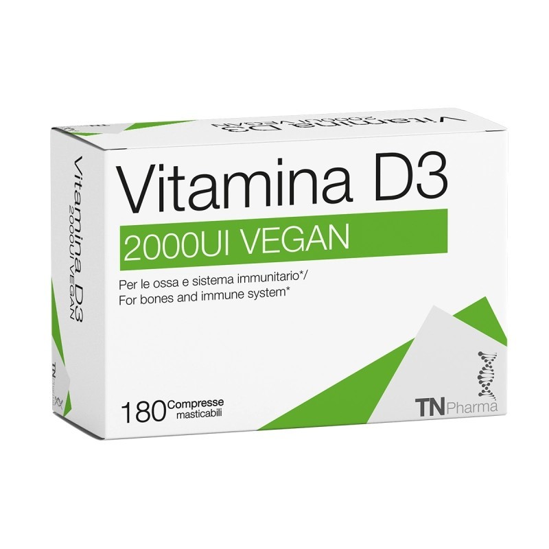 Vitamina D3 2000 UI Masticabile – TN Pharma | Integratore ad Alto Dosaggio.