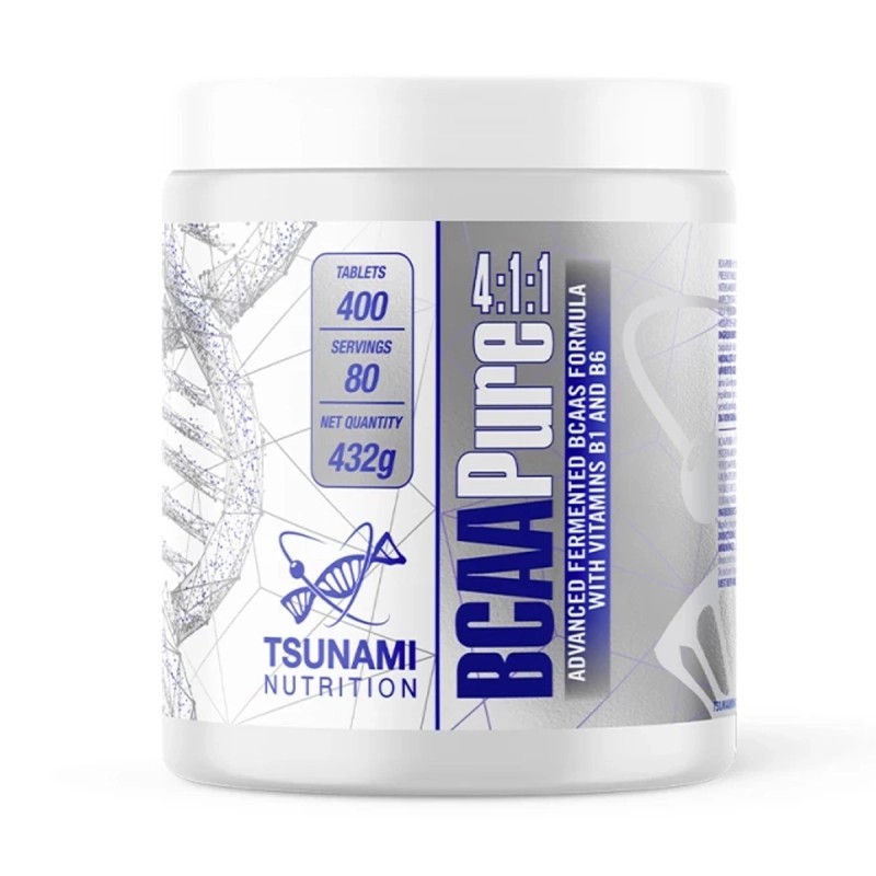 BCAA 4:1:1 Fermented 400 tbl | Tsunami Nutrition – Recupero e sintesi proteica. BCAA 4:1:1 Fermented 400 tbl | Tsunami Nutrition – Recupero e sintesi proteica.