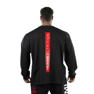 T-shirt Oversize Nera Uomo – Box Logo Tsunami Clothing.