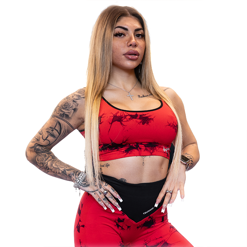 Top Donna Tie Dye Rosso – TN Clothing Seamless.