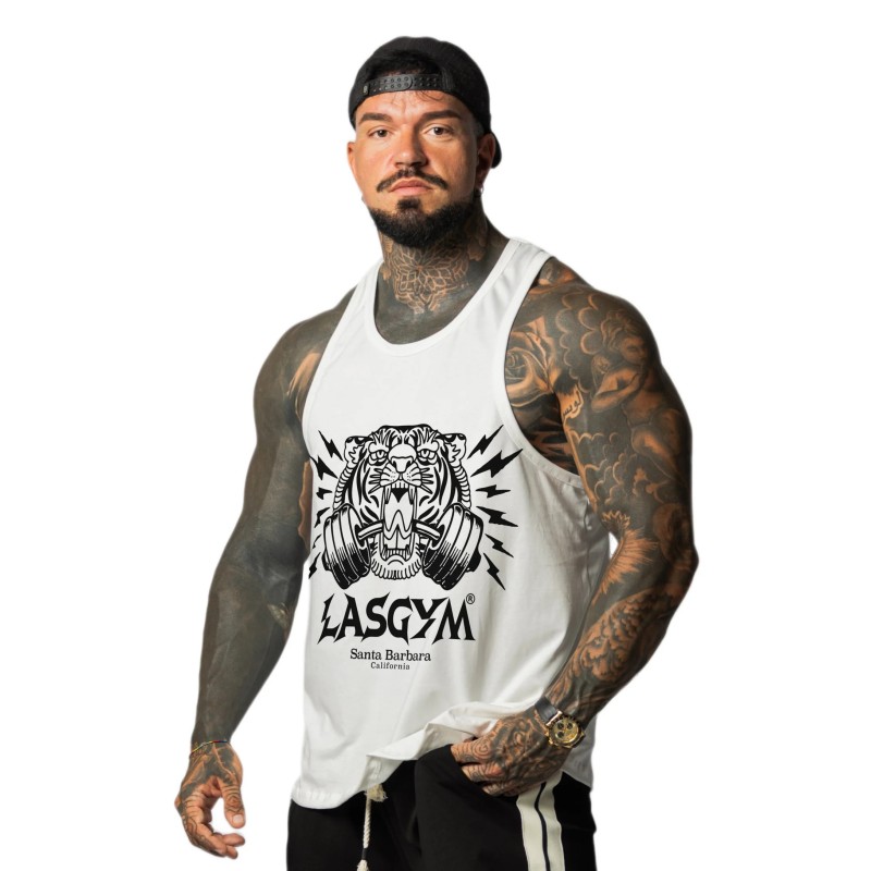 Canotta LasgGym Tiger Santa Barbara | Uomo - Bianco