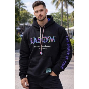 Felpa Hoodie LASGYM Santa Barbara California - Black Oversize | The Power of Tyger