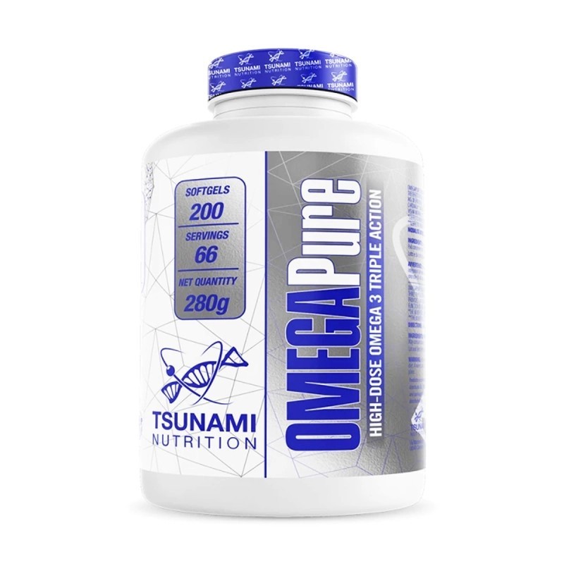 Omega Pure Tsunami Nutrition | Integratore Omega-3 Alto Dosaggio EPA DHA 200 Softgels