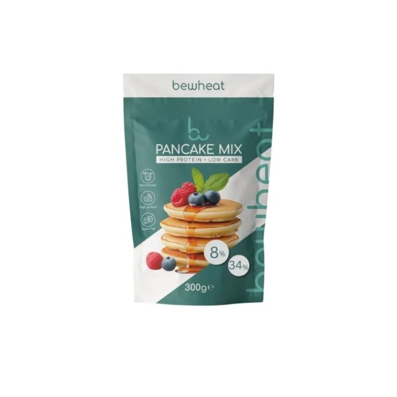 Pancake Mix Low Carb BeWheat 300g - Preparato Alto Proteine Basso Carboidrati Keto Friendly