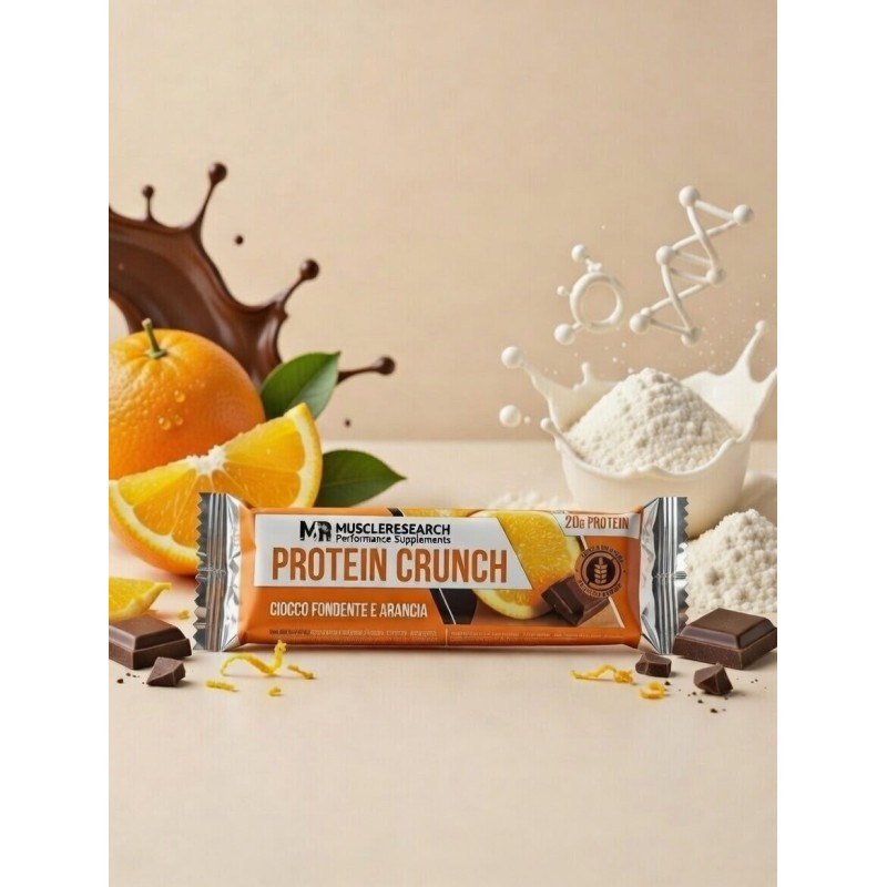 Protein Crunch MuscleResearch | 20g Proteine | Barretta Croccante Senza Glutine