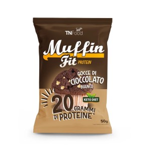 "Muffin Fit Protein 50g | Con Gocce di Cioccolato Bianco e Alto Contenuto Proteico"