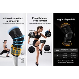Ginocchiera Speed Training a Compressione – Sollievo Dolore Ginocchio Taglie S/M/L