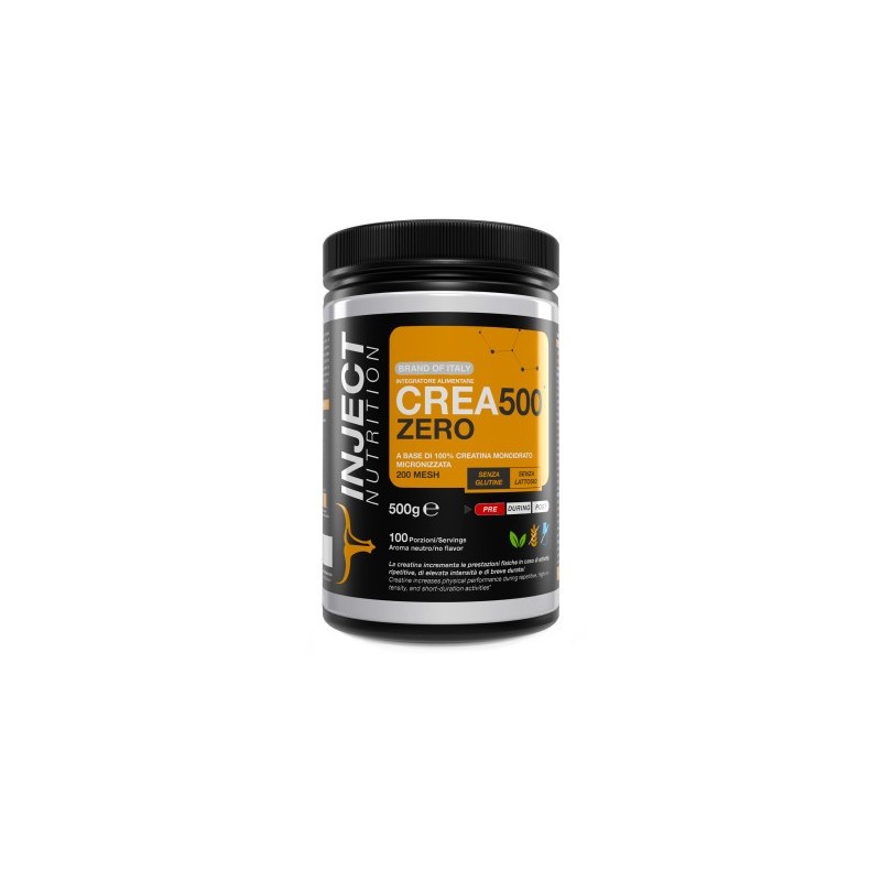 CREA500 ZERO Creatina Monoidrato 500g | Inject Nutrition Micronizzata