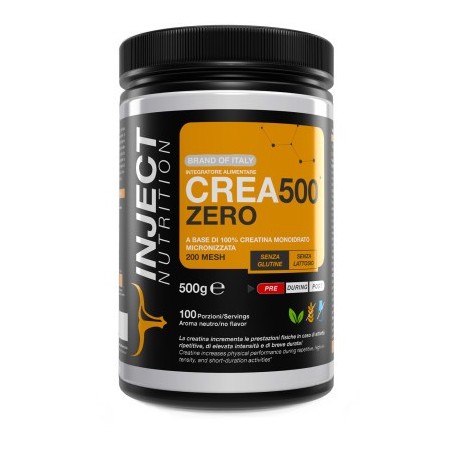 CREA500 ZERO Creatina Monoidrato 500g | Inject Nutrition Micronizzata