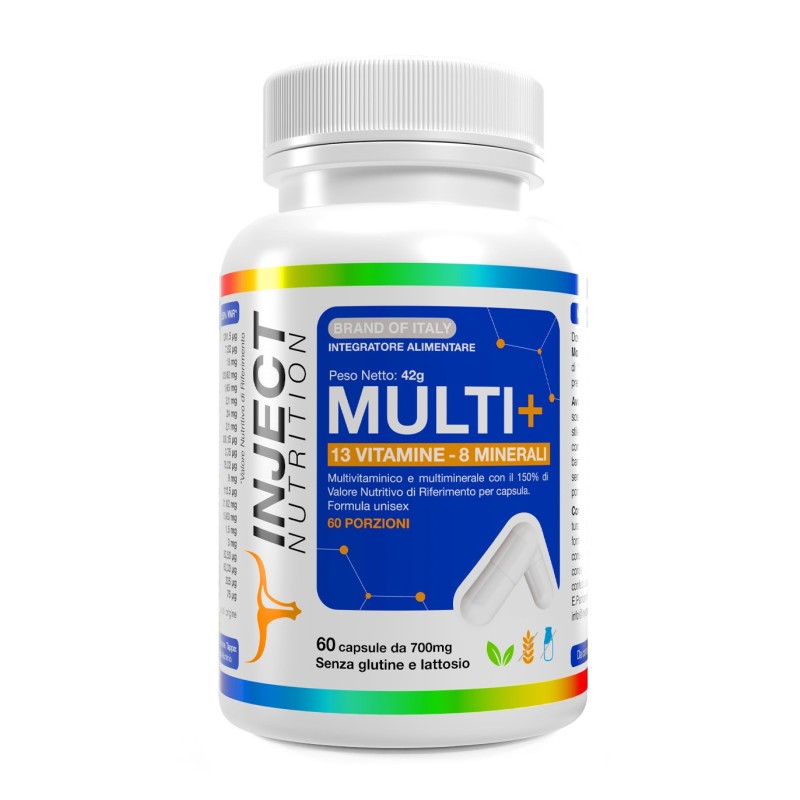 MULTI+ Inject Nutrition | 150% VNR – 13 Vitamine 8 Minerali – 60 Capsule