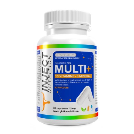 MULTI+ Inject Nutrition | 150% VNR – 13 Vitamine 8 Minerali – 60 Capsule