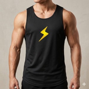 Canotta Nera a Spalla Larga | Eleganza e Comfort Sportivo