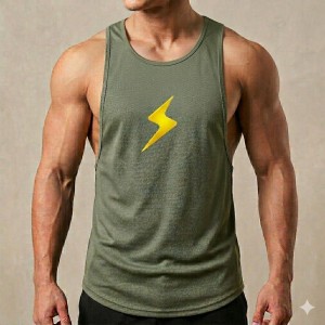 Canotta Verde a Spalla Larga | Comfort e Stile per Allenamenti