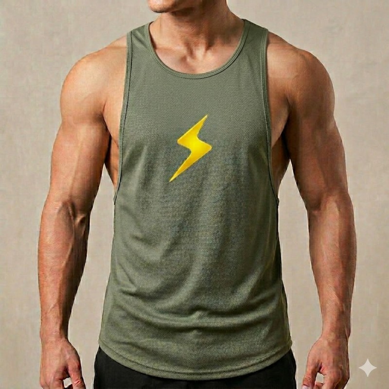 Canotta Verde a Spalla Larga | Comfort e Stile per Allenamenti