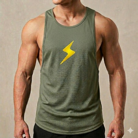 Canotta Verde a Spalla Larga | Comfort e Stile per Allenamenti