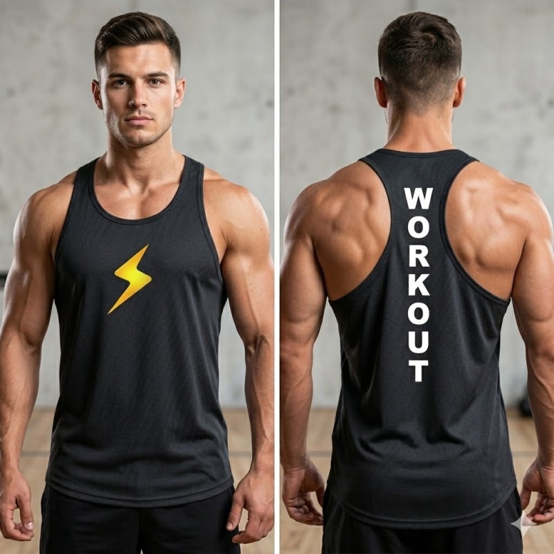 Canotta Work-out Nera | Abbigliamento Sportivo Tecnico