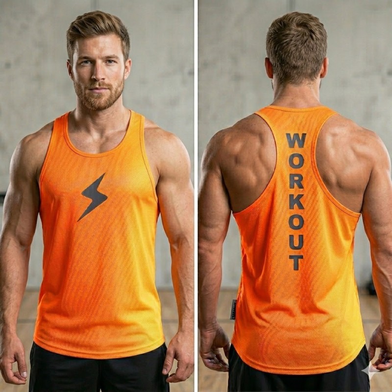 Canotta Work-out Arancione | Abbigliamento Sportivo Tecnico