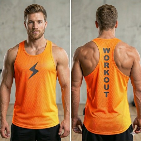 Canotta Work-out Arancione | Abbigliamento Sportivo Tecnico