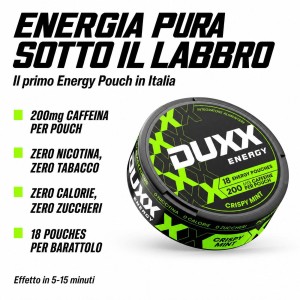 DUXX Energy | Il Primo Energy Pouch in Italia | 200mg Caffeina