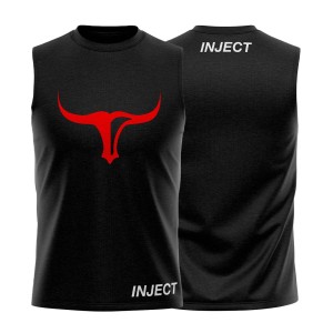 Sleeveless Muscle T-Shirt Inject Nutrition - Canotta 100% Cotone Oversize con Logo Toro