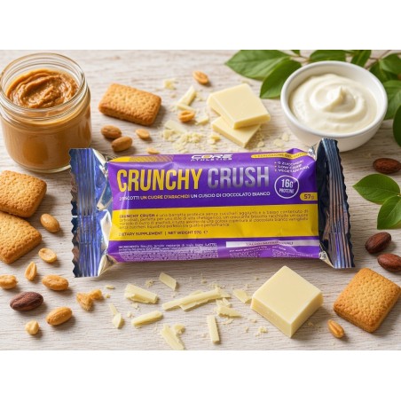 Crunchy Crush Core Athletics | Barretta Proteica 16g - Cioccolato Bianco e Arachidi