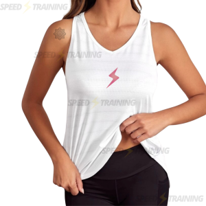 Crop Bianco Fulmine Rosa | Speed Training Store