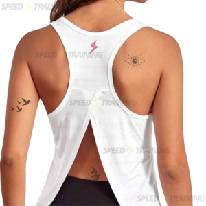 Crop Bianco Fulmine Rosa | Speed Training Store