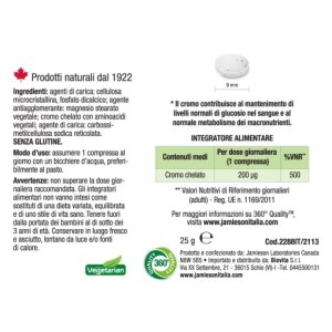 Cromo Chelato Jamieson – Controllo Glicemico e Metabolismo.
