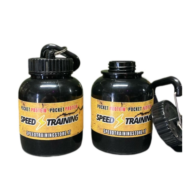 Porta Pillole Nero Speed Training – Con Tappo a Vite e Gancio Pratico. Porta Pillole Nero Speed Training – Con Tappo a Vite e Gancio Pratico.